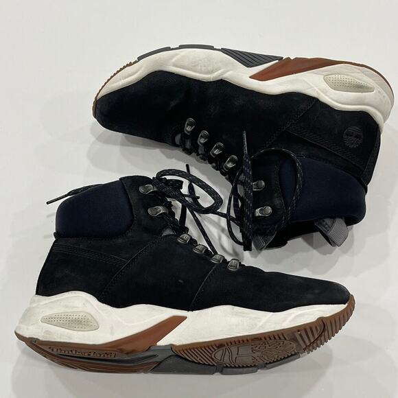 Timberland Delphiville Hiking Sneaker Boots Black Suede Leather Size 7 - Picture 3 of 10